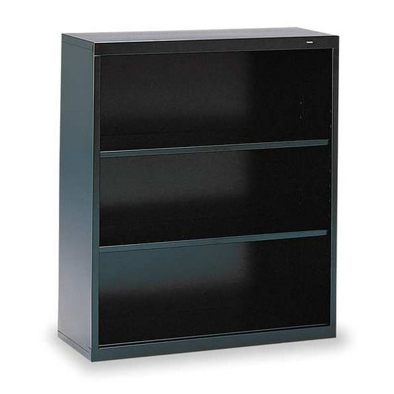 Tennsco 3-Shelf Stationary Bookcase, 40"x34-1/2" Black B-42BK