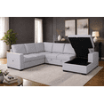 thumbnail image 1 of K-Living Linen Fabric Sectional in Grey with USB Port, 1 of 6