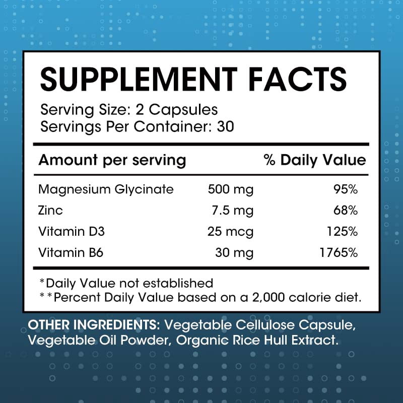 (3 Pack)Magnesium Glycinate Powder Capsules 500 mg - Heart, Muscle & Bone Health Support -120 Capsules