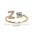 thumbnail image 3 of KDSJSXW Gold Rings for Women Non Tarnish Women's 26 Letter Ring Diamond Rhinestone Set Zirconia Open Adjustable Rings Jewelry Accessories Gifts Elegant Diamond Rings for Women (X,One Size), 3 of 6