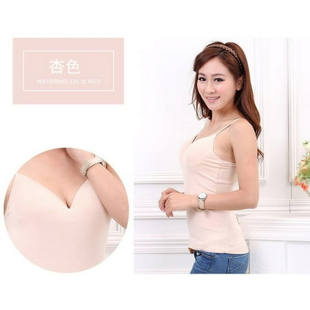 Sexy Women Solid Padded Bra Spaghetti Camisole Top Women Vest Female Camisole With Built In Bra Cami Top Vest Padded Tank Tops