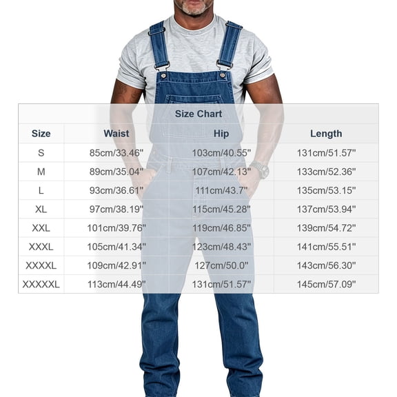 QIYAGBSA Overalls for Men Denim Bib Adjustable Shoulder Straps with Multi Pocket Straight Leg Casual Lightweight Everyday Outdoor Walking