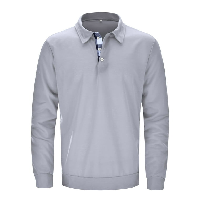 Ketyyh-chn99 Polo Shirt for Men Long Sleeve Stripe Polo Shirts Casual Slim  Fit Basic Shirts GY1,4XL 