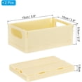 thumbnail image 2 of PATIKIL Mini Collapsible Basket, 2 Pcs 5.9 x 3.9 x 2.3 Inch Stackable Storage Crates Foldable Plastic Baskets Desk Organizing Container for Home Kitchen Office, Light Yellow, 2 of 5