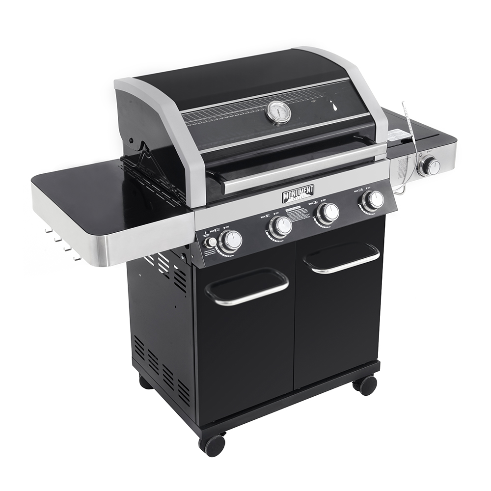 Monument Grills 24633 4 Burner Black Propane Outdoor Gas Grill with Grill Thermometer - image 3 of 9