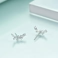 thumbnail image 3 of 925 Sterling Silver Dainty Cz Ear Climbers Stud Earrings - Hypoallergenic Small Minimalist Ear Crawler Earrings for Women, 3 of 5