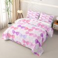 thumbnail image 3 of Erosebridal Pink Purple Multicolor Bow Twin Quilt Set for Girls, Colorful Ribbon Twin Coverlet Set, 2 Pieces, 3 of 7