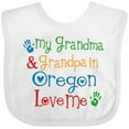 thumbnail image 3 of Inktastic Oregon My Grandma and Grandpa Love Me Boys or Girls Baby Bib, 3 of 4