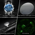 thumbnail image 6 of OLEVS Watches for Men Chronograph Black Leather Gold Plated Case Analog Quartz Fashion Business Dress Large Face Mens Watches Luminous Waterproof Casual Male Wrist Watch Reloj para Hombre, 6 of 11