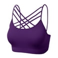 thumbnail image 2 of Women's Novelty Bras Seamless Triple Criss-Cross Front Bralette Sports Bra (No Pad), 2 of 4