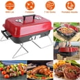 thumbnail image 4 of Portable Folding Charcoal Grill with Lid Tabletop Outdoor BBQ Smoker Lightweight Iron Grill for Camping Picnics Beach Backyard, 4 of 6
