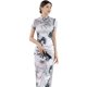 thumbnail image 2 of Chinese Traditional Qipao Dress Short Sleeve Satin Long Cheongsam Evening Gowns, 2 of 8