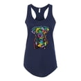 thumbnail image 3 of Dean Russo Unconditional Loyalty Dog Lover Ladies Racerback Tank Top, Navy, X-Large, 3 of 6