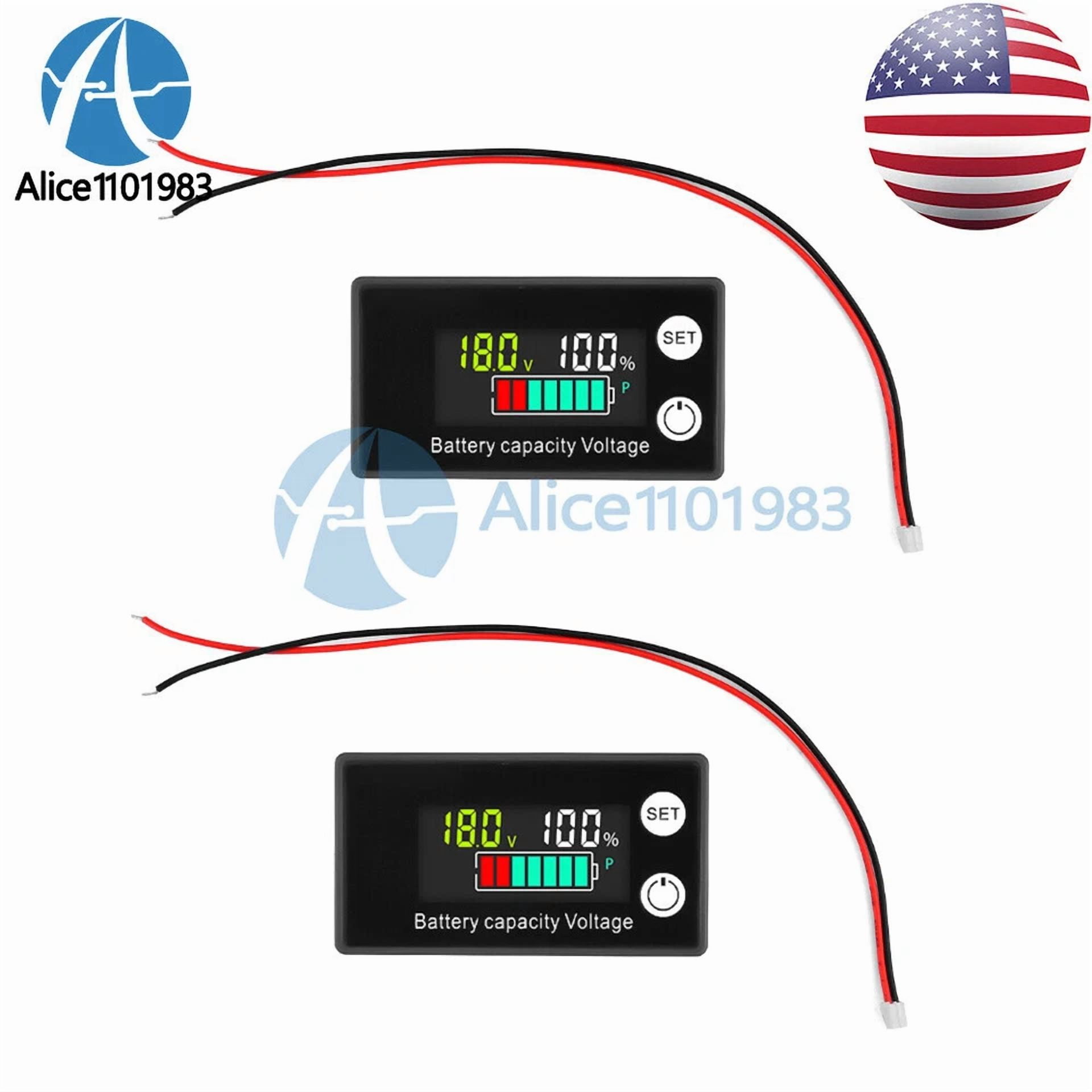 CRESTIN- 2X Digital 6133A Lcd Voltage Meter Dc8-100V Voltmeter Battery Power Dual Display