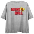 thumbnail image 2 of King Of The Hill Characters In Colored Boxes Crew Neck Short Sleeve Gray Heather Women's Crop Top-XS, 2 of 4