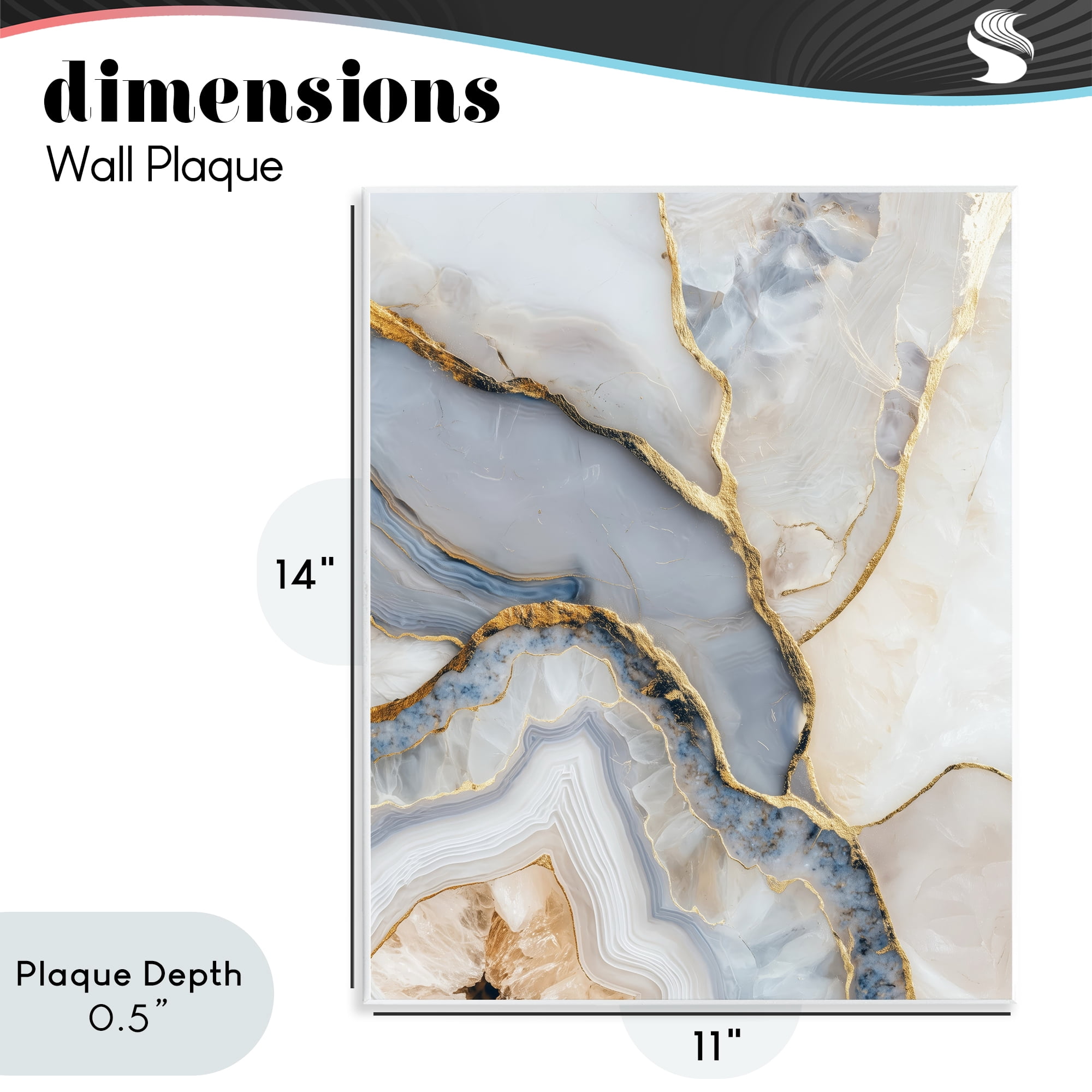 Stupell Industries Glimmering Layers of Agate Wall Plaque Art, design by Svetlana Aleynikova