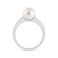 thumbnail image 2 of Angara South Sea Cultured Pearl Reverse Tapered Shank Ring in 14K White Gold for Women | June Birthstone Jewelry for Her, 2 of 8