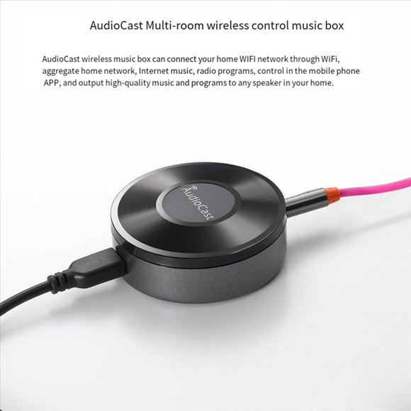 2X Receptor Inalámbrico WiFi de Transmisión de Audio y Música Audiocast Ieast Play M5 DLNA para Adaptador de Audio Airplay para Transmisiones en Habitaciones