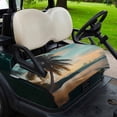 thumbnail image 2 of Golf Cart Seat Covers for 2 Seater, Tropical Palm Soft Microfiber Cart Seat Towel Blanket, Coastal Sunset Tree Branch Ocean Absorbent Breathable Non Slip Bench Seats Protector for Golf Course 51"x31", 2 of 9