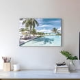 thumbnail image 2 of Ocean Canvas Wall Art Decor: Beach Coastal Scene Artwork Palm Tree Seascape Painting Print Horizontal Sunset Sea Theme Picture for Bathroom Bedroom Living Room, 2 of 6
