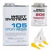 west system 105a epoxy resin (1 qt) with 206a slow epoxy hardener (.43 pt) + mini epoxy metering pump set