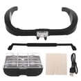 thumbnail image 2 of Headband Magnifier, 4 Interchangeable Lenses Hands Free 300mah Head Mounted Magnifying Glass Adjustable Brightness High Definition  for Watch Repair, 2 of 8
