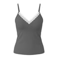 thumbnail image 3 of KIHOUT Women's V Neck Camisole Tank Top with Lace Trim Adjustable Straps Built in Bra Padded Cup Sleeveless Casual Summer Tops for Women, 3 of 8