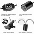 thumbnail image 3 of Kit Lampe Chauffante Tortue Terrestre Lampe Reptiles Chauffante avec 2 Ampoule UVA UVB 25W 50W Lampe Tortue Terrestre de Base Longue 360 Rotation pour, 3 of 5