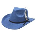thumbnail image 2 of SRZYMJ Western Cowboy Hat for Men Women Cowboy Cowgirl Hat Outdoor Wide Brim Retro Felt Fedora Hats Unisex Rolled up Caps, 2 of 4