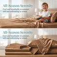 thumbnail image 6 of WVG Satin King Size Sheet Set 4PCS, Luxury Bed Sheets, Silky Fitted Sheet Bedding Set, Breathable Cooling Bed Sheets with 2pcs Pillowcases, Fits Deep Mattress, 6 of 7
