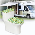 thumbnail image 6 of HELLHERO Green Four-Leaf Clovers Soft Easy to Install 2 Pcs Set with Stretch Toilet Top Cover Easy Care, 6 of 8
