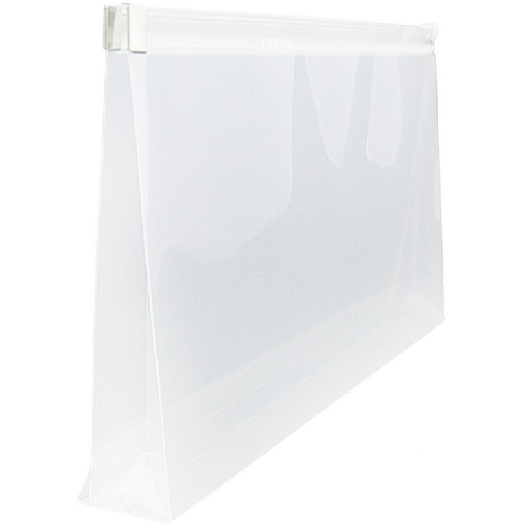 Jam Paper Plastic Envelopes with Zip Closure - #10 Booklet Wallet - 5 x 10 - Clear - 12/Pack