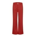 thumbnail image 6 of Business Casual Pants for Women, Audhol Pants for Women Wide Leg Flare Pants for Women Double Button Mid Waist Pants Trendy Fashion Casual Pants Casual Pants Women Red S, 6 of 6
