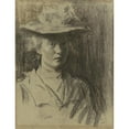 thumbnail image 2 of Thérèse Schwartze 15x18 Black Ornate Wood Framed Double Matted Museum Art Print Titled - Woman with Hat, 2 of 5