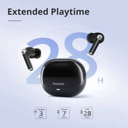 Tronsmart Sounfii R4 True Wireless In-Ear Earbuds, 12mm Drivers with Big Bass, 4 Mics ENC Clear Call, Smart Touch Control - Beige