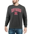 thumbnail image 3 of Men's Colosseum Charcoal Rutgers Scarlet Knights Arch & Logo Crew Neck Sweatshirt, 3 of 4