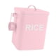 thumbnail image 2 of Contenedor de almacenamiento de alimentos sellado, contenedor de hierro para arroz, caja de metal para almacenar arroz y harina. Rosa XL, 2 of 9