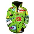 thumbnail image 1 of Sudadera con capucha y cremallera para hombre, con estampado 3D, estilo hip hop, informal, divertida, de gran tamaño, estilo Harajuku, unisex, de manga larga, 1 of 6