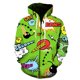 thumbnail image 1 of Sudadera con capucha y cremallera para hombre, con estampado 3D, estilo hip hop, informal, divertida, de gran tamaño, estilo Harajuku, unisex, de manga larga, 1 of 6