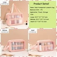 thumbnail image 2 of ABPETE Clear Travel Bags for Toiletries, 3Pcs Portable PVC Waterproof Cosmetic Bags, Transparent Travel Storage Carry Pouch, Toiletry Bags and Cosmetics Organizer for Women Men (Pink), 2 of 14