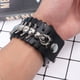 thumbnail image 5 of Pulsera trenzada estilo punk de cuero genuino con hebilla., 5 of 7