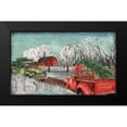 thumbnail image 2 of Medley, Elizabeth 24x16 Black Modern Framed Museum Art Print Titled - Winter Time on the Farm with Lights, 2 of 5