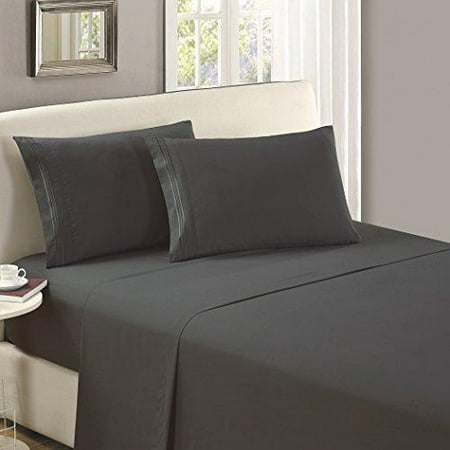 - Mellanni Flat Sheet TwinXL Gray - Brushed Microfiber 1800 Bedding Top Sheet - Wrinkle, Fade, Stain Resistant - Hypoallergenic - (Twin XL, Gray)
