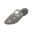 thumbnail image 3 of YOUYEDIAN Jelly Sandals for Women Summer Ballet Mesh Flats Shoes Dress Slip on Wide Closed Toe Mary Jane Mules Beach Walking Sandals (Black), 3 of 5