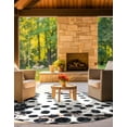 thumbnail image 5 of Unique Loom Outdoor Modern Collection Area Rug - Mira (6' 1" Round White and Black/Gray), 5 of 8