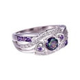 thumbnail image 2 of Staron Zircon Filled Twisted Ring S925, Wide Face Women Jewelry Size 6-10, Purple Gemstone Band for Wedding Anniversary, 2 of 4
