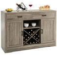 thumbnail image 1 of Gymax Kitchen Storage Buffet Cabinet Farmhouse Wooden Sideboard w/2 Drawer & Wine Rack, 1 of 10