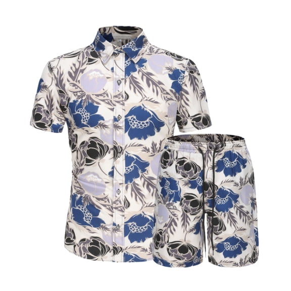 Vedolay Matching Short Sets Mens Short Sets Summer 2 Piece Outfits Polo Shirt with Shorts Fashion Tracksuits Casual Shirt Set,Red L