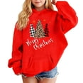 thumbnail image 2 of Merry Christmas Christmas Trees Xmas Boys & Girls Pullover Hoodie Red 8-9 Years, 2 of 4