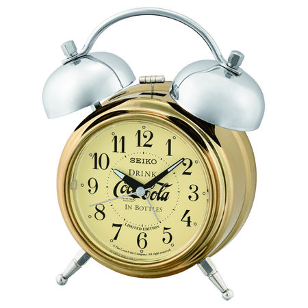 Seiko Limited Edition Deux Bell Alarm Clock by Coca-Cola®, Traditional, Analog, Quartz, QHK906GLH